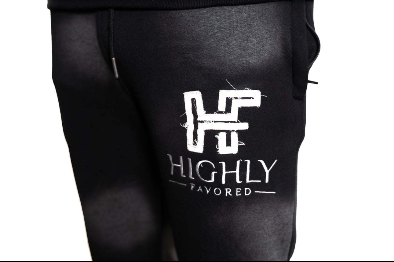 Distressed Acid Wash Sweatsuit