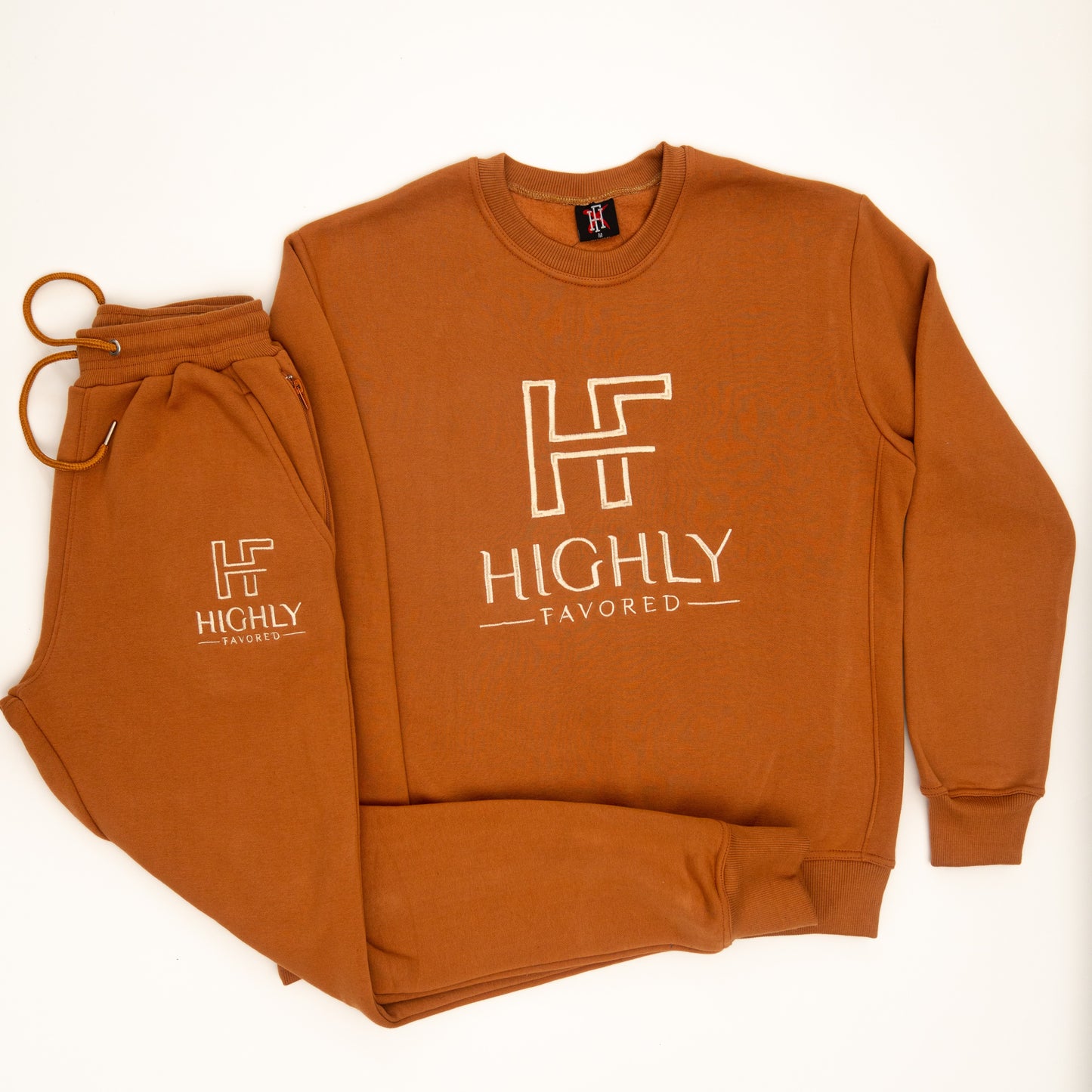 HF Executive Caramel Crewneck Sweatsuit